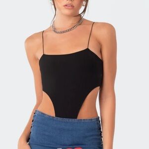 Edikted Camilla Ribbed High-Cut Bodysuit